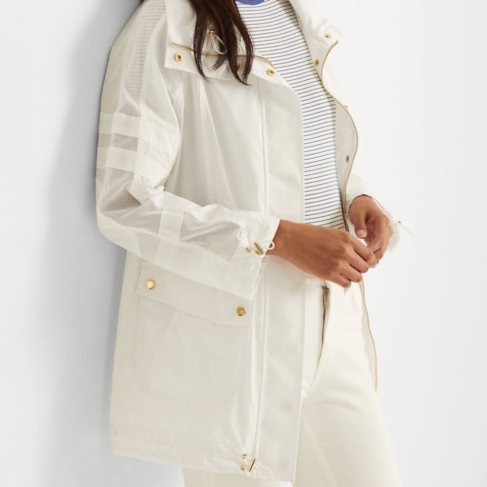 Women’s Lauren Ralph Lauren Taffeta Windbreaker White sz XL NWT